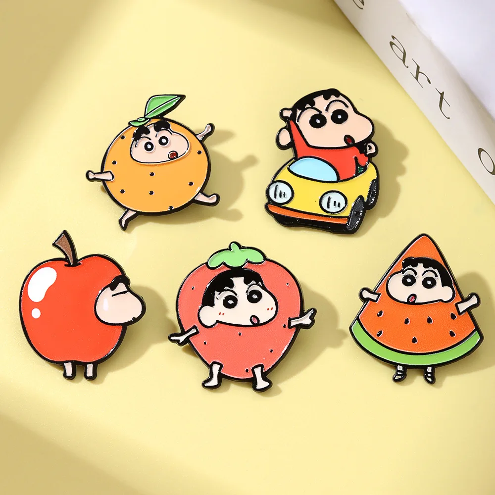 Embroidery Reddit - New Cute Crayon Shin‑chan Fruit Enamel