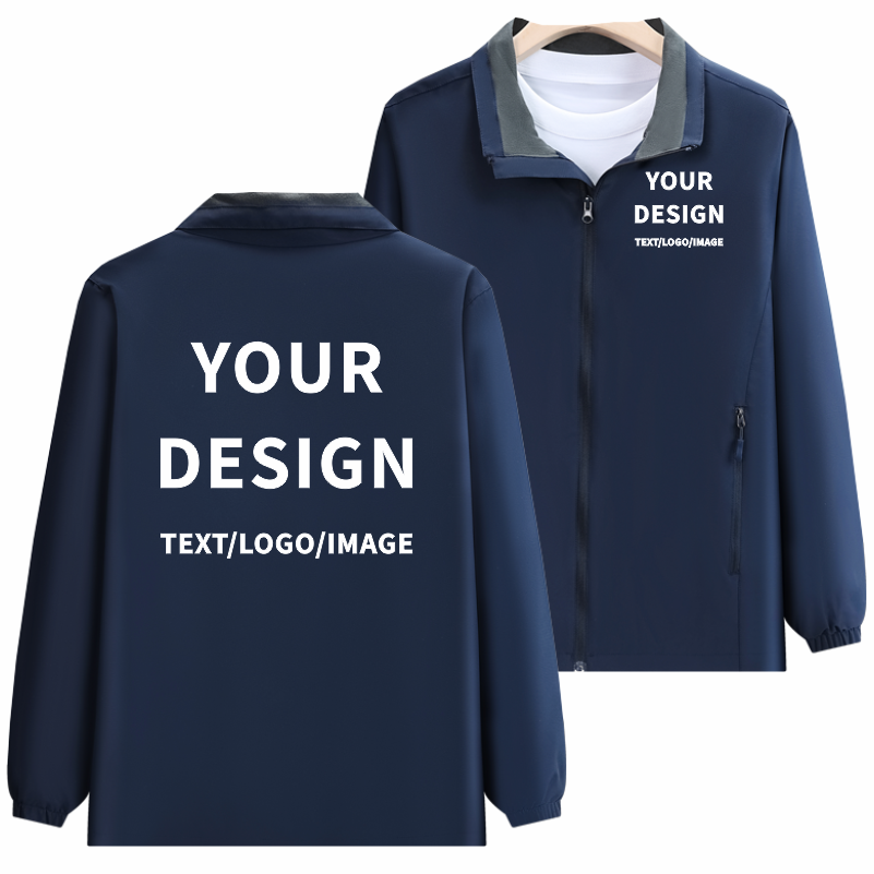 Fashion Solid Color Jacket Cus - Embroidery Design Logo 评论和价格