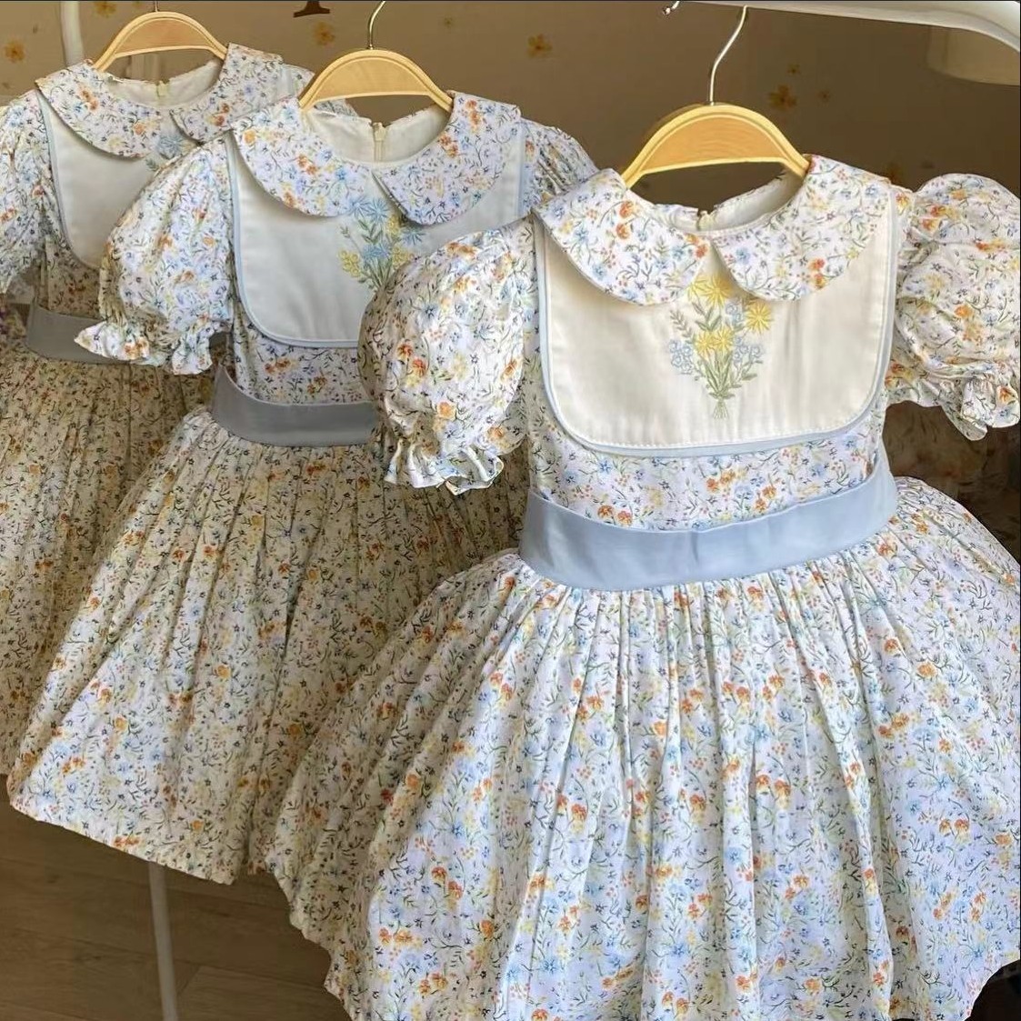 0-12Y Baby Girl Summer Flower  - Embroidery Yellow Dress 评论和价格