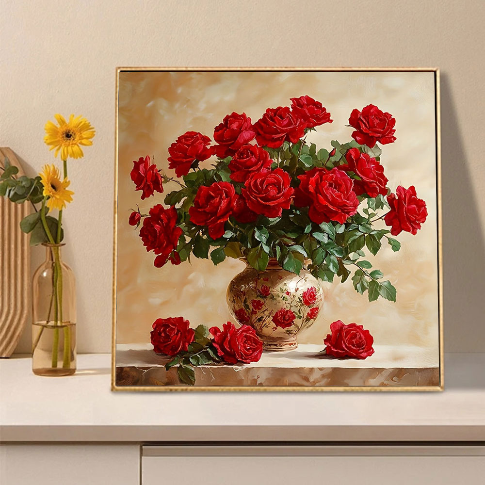 Rose Diamond Painting Full Squ - Embroidery Rose 评论和价格