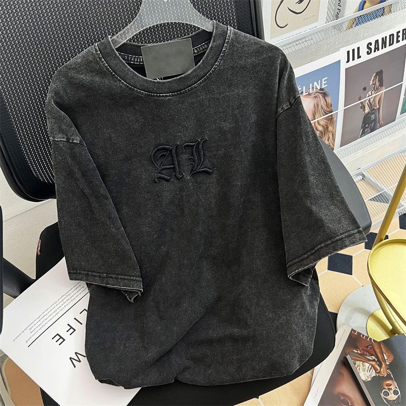 Vintage Art Classic Letter Emb - Embroidery Cotton Shirt 评论和价格