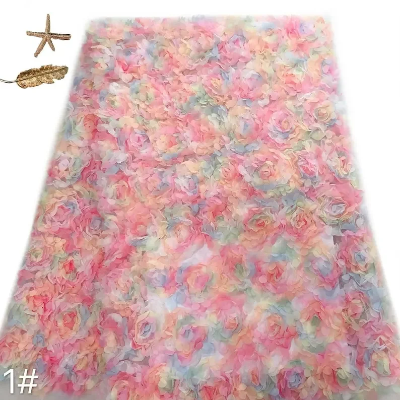 3d chiffon rose flower lace fa - Embroidery Rose 评论和价格