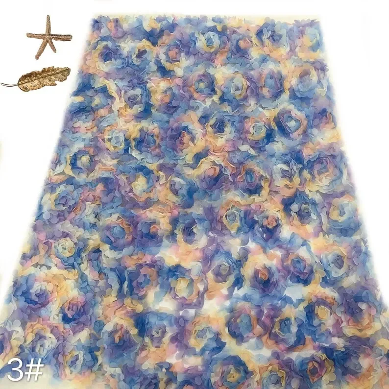 3d chiffon rose flower lace fa - Embroidery Rose 评论和价格