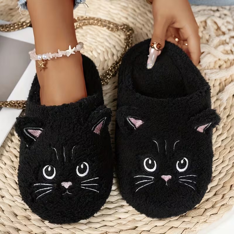 Cozy Unisex Plush Slippers wit - Embroidery Garments 评论和价格